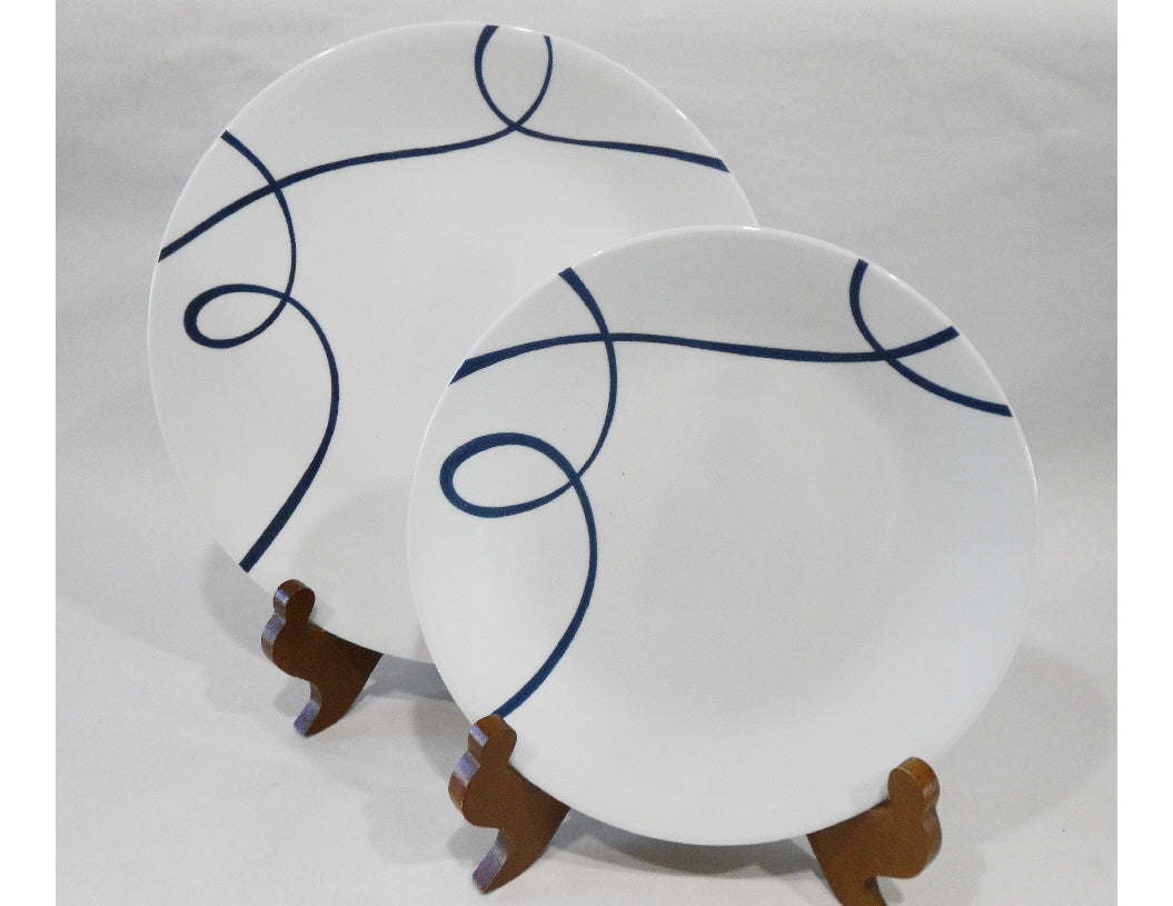 ❤️ Corelle LIA Cobalt Blue Curly Swirls U-PICK LUNCH or