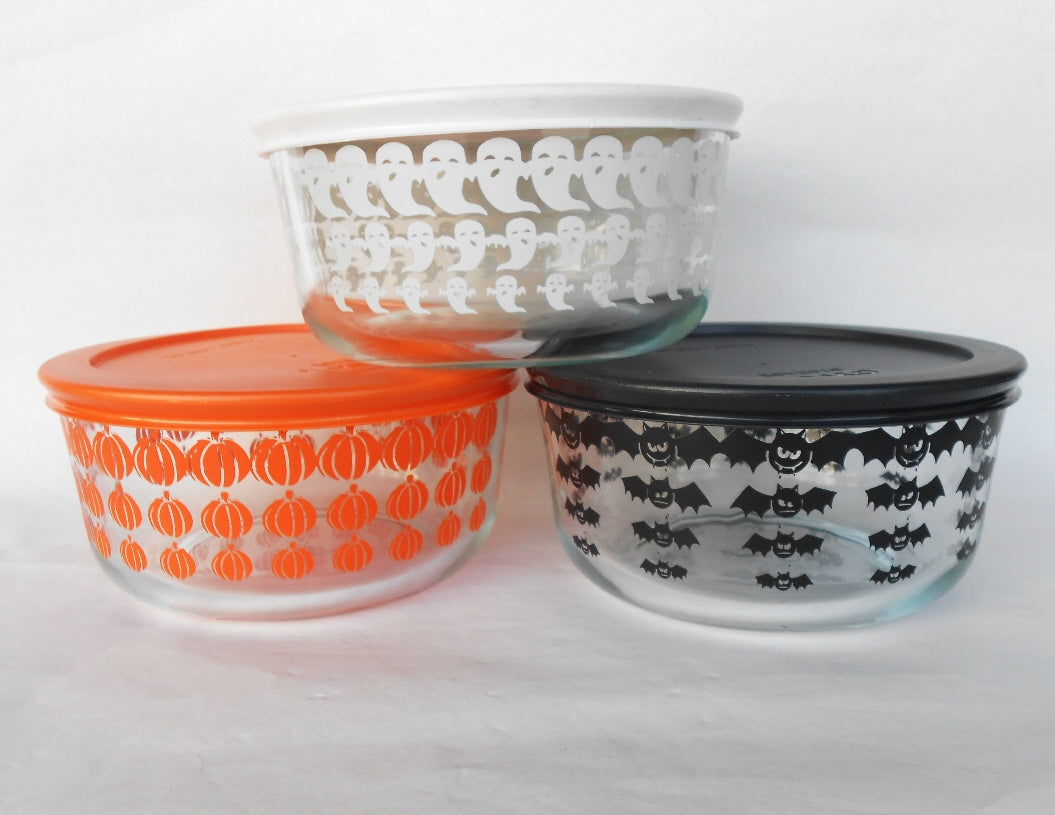 PYREX 4 Cup HALLOWEEN Storage Bowl *Choose TRICK OR TREAT CATS or GHOS –  Tarlton Place