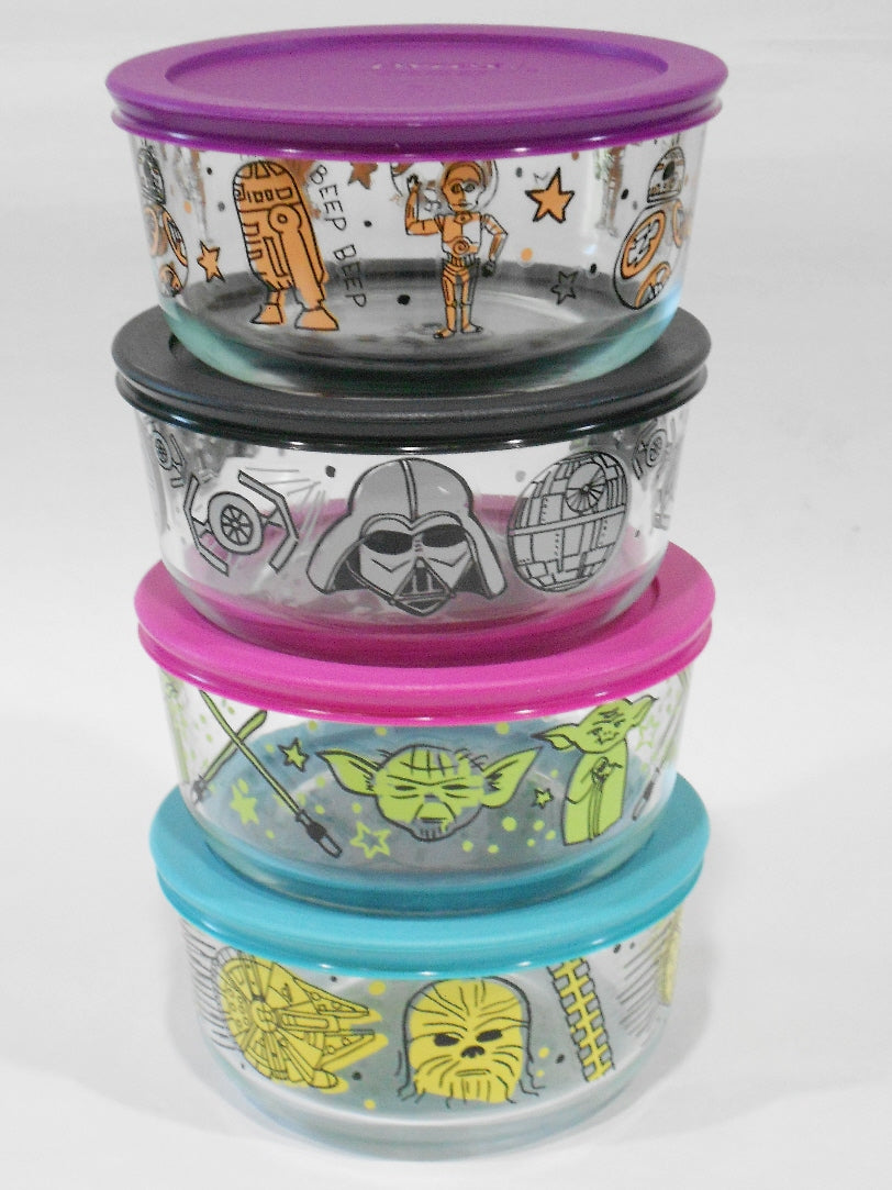 Star Wars 4-pc. Food Storage Set by Pyrex  Glass storage containers, Pyrex,  Food storage
