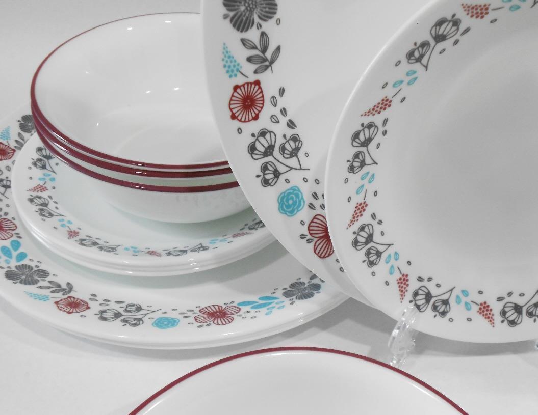 ️ 16pc Corelle NORDIC BLOOM Dinnerware Set *Scandinavia Wildflowers