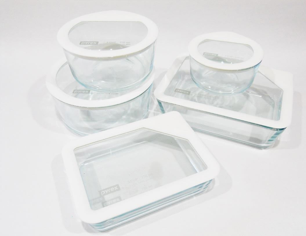 ❤️ 10-pc PYREX ULTIMATE Food Storage Container Set WHITE SILICONE & GL –  Tarlton Place