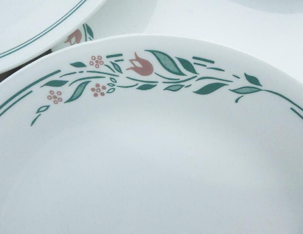 Corelle Rosemarie Bread Butter Plates Farmhouse Dinnerware Pink Green, Set  of 4 T17 READ DETAIL 