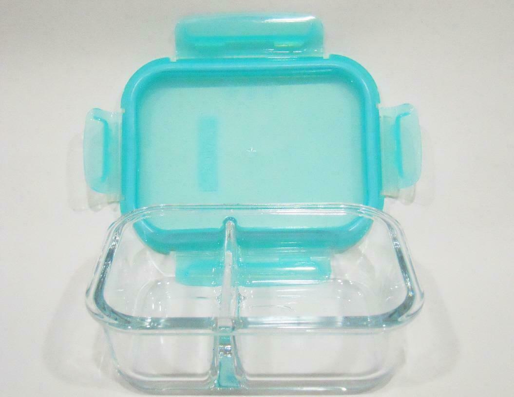 Pyrex Food Storage Glass Divided Meal Containers W/ Snap Tight Lids. 2  Available