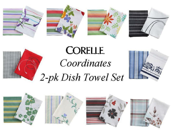 Corelle Coordinates 2-pc Kitchen DISH TOWEL SET 18 x 26 *PICK Your PATTERN ~New~