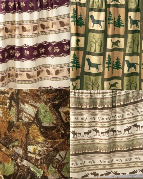 50 x 60 PRINTED FLEECE Throws LAB FOREST or 3D Seclusion CAMO Camouflauge * NEW