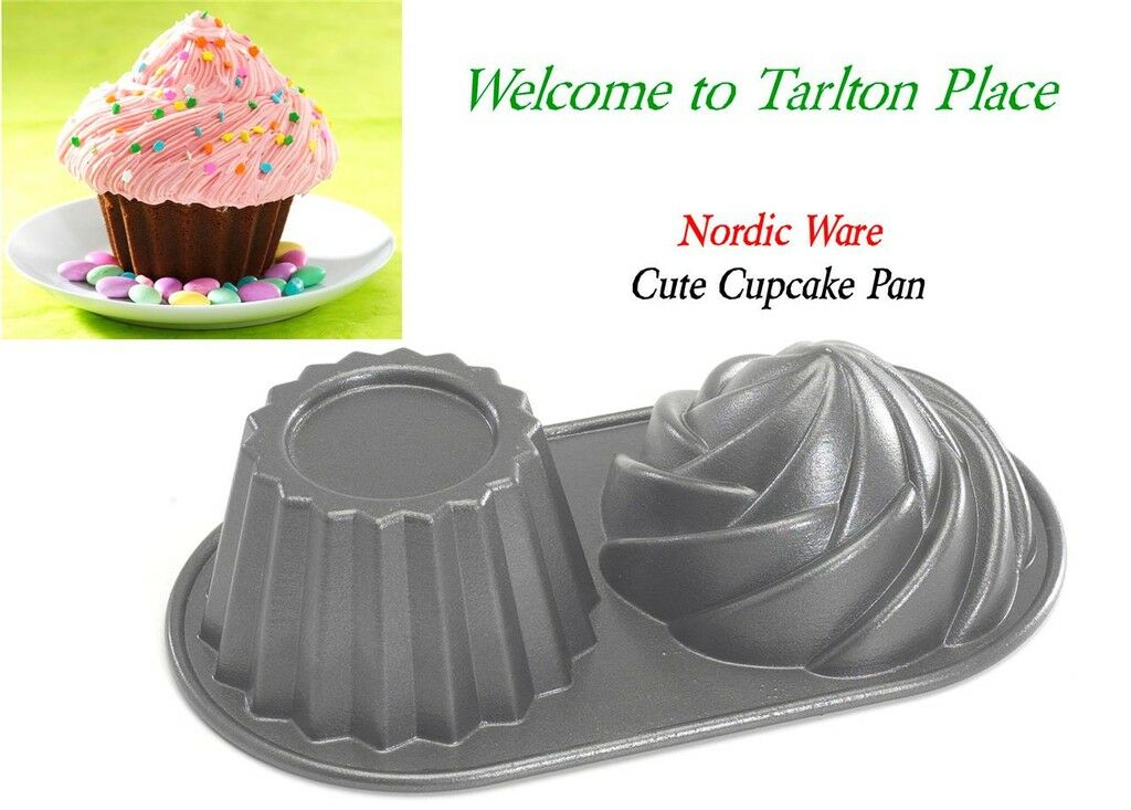 Nordicware BIG CUTE CUPCAKE PAN 6 Cup HAPPY BIRTHDAY CAKE Bake Frost & –  Tarlton Place