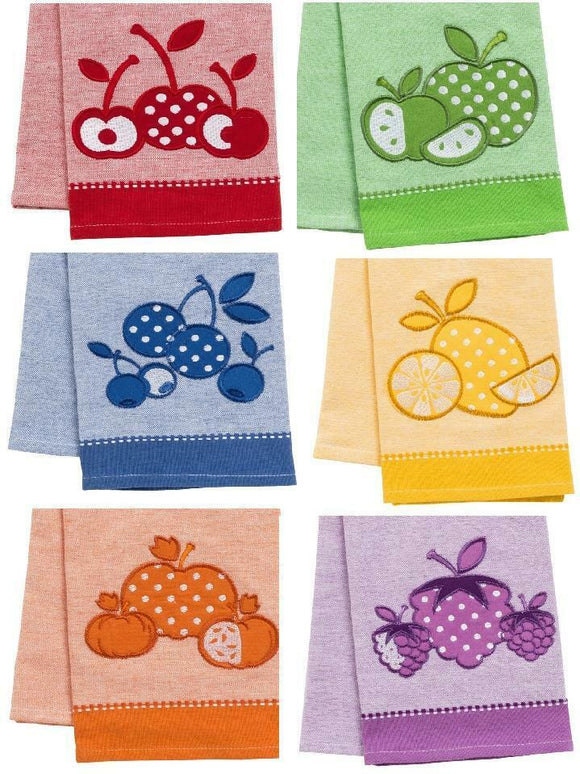 COLORFUL FRUIT 18x28 Embroidered KITCHEN DISH TOWEL Cotton Picnic Napkin *CHOICE