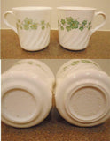Corning 9-oz CALLAWAY CUP Mug Swirled LIGHT Green IVY Pattern