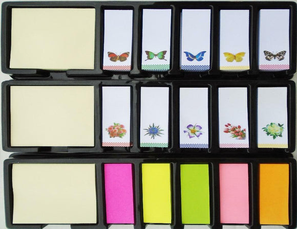 960 STICKY NOTES FLAGS Choose BUTTERFLY FLOWERS or SOLID Memo Notepad Index Tags
