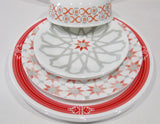 *NEW 16-pc Corelle AMALFI ROSA w/Prairie Garden Red DINNERWARE SET Plates Bowls