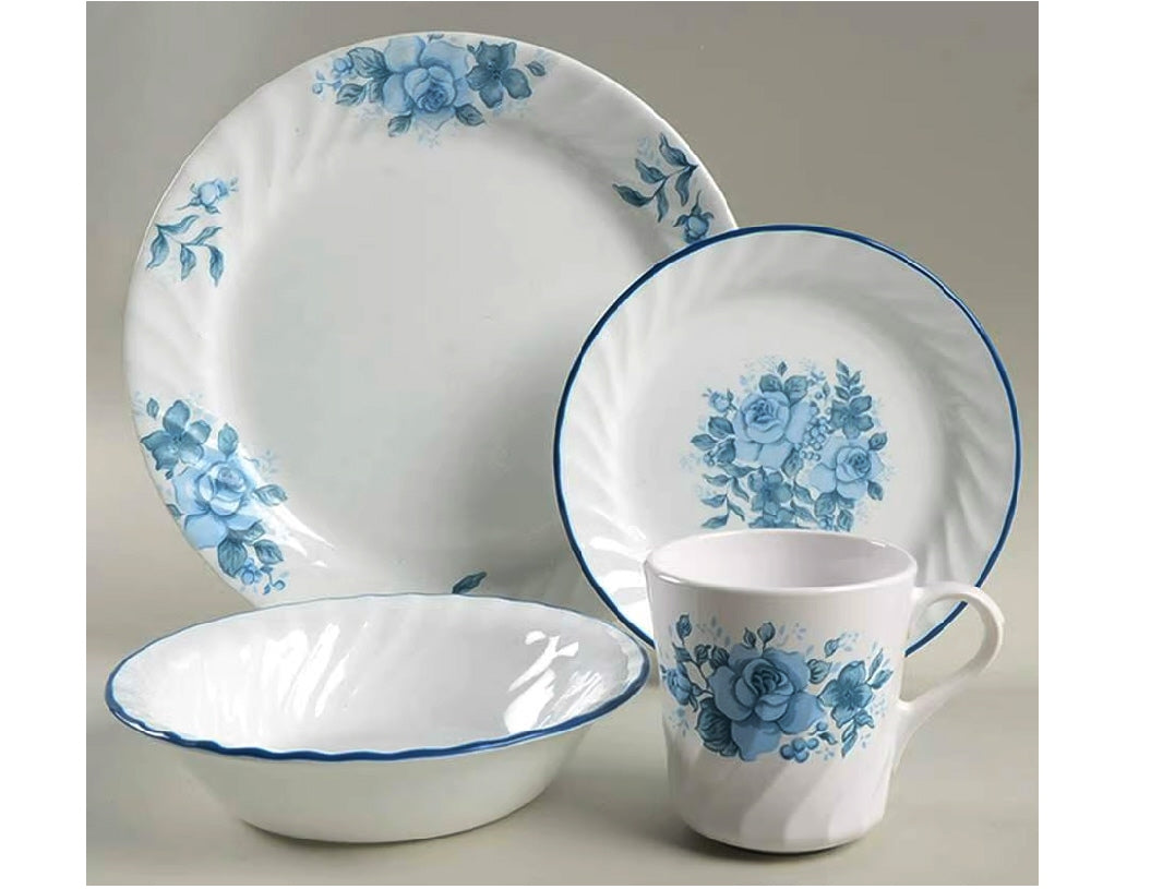 ❤️ 20-pc Corelle BLUE VELVET Roses DINNERWARE SET *Floral