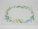 ❤️ HTF Corelle MY GARDEN 15x12 COUNTER SAVER Tempered Glass Colorful Floral Border