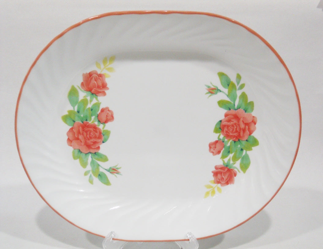 ❤️ NRM Corelle ELEGANT ROSE 12 1/4 x 10 SERVING PLATTER Meat Plate Pink  Floral