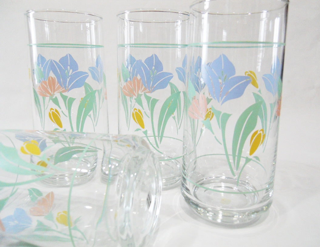 4 *NEW Corelle BLUE VELVET 16-oz GLASSES Glassware Cooler Tumblers