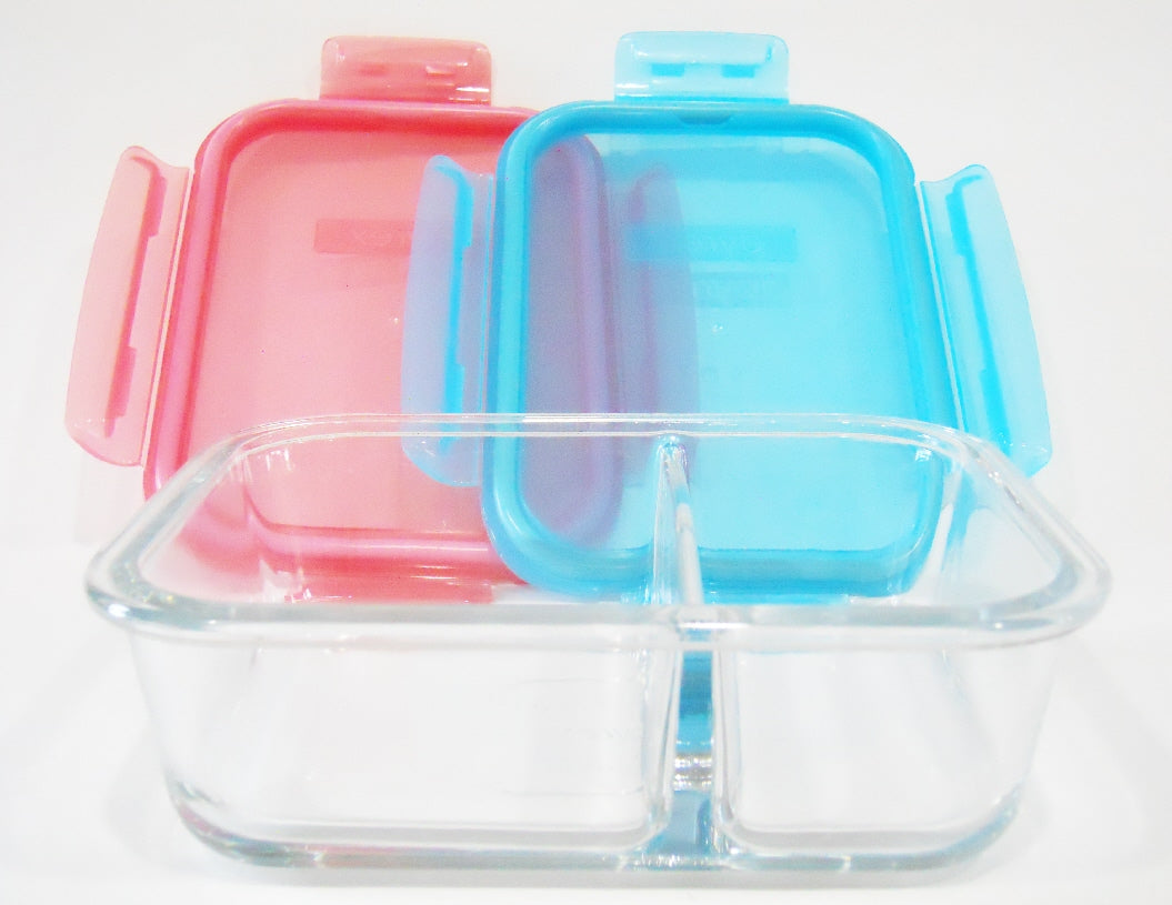 Pyrex 3.4-cup Meal Box Glass Divided Storage Container Duo 