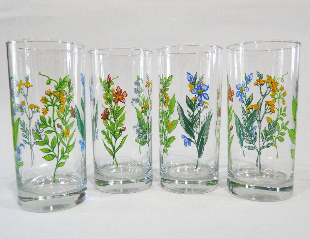 ❤️ NEW 4 Corelle MY GARDEN 16-oz Tumbler GLASSES Floral Garden