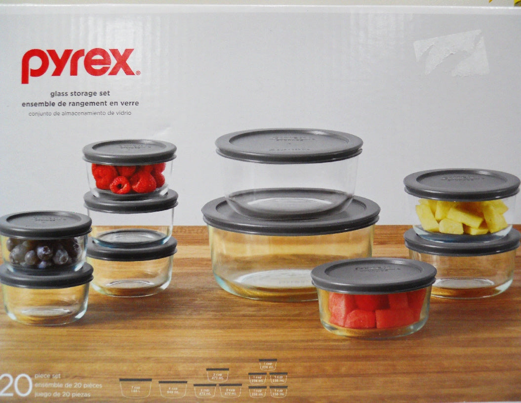 at Home 20-Piece Round Glass Food Storage Set with Lids
