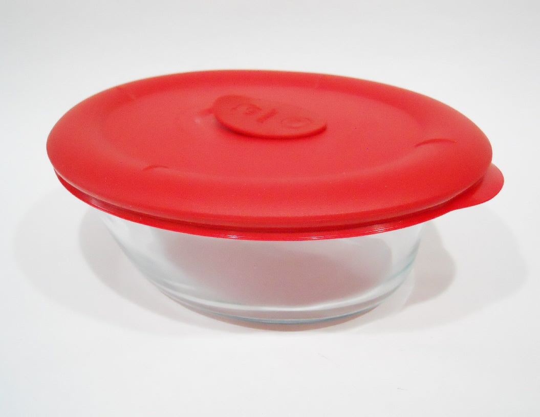 Pyrex® Sculpted Oblong Dish with Lid - Red/Clear, 3 quart - City