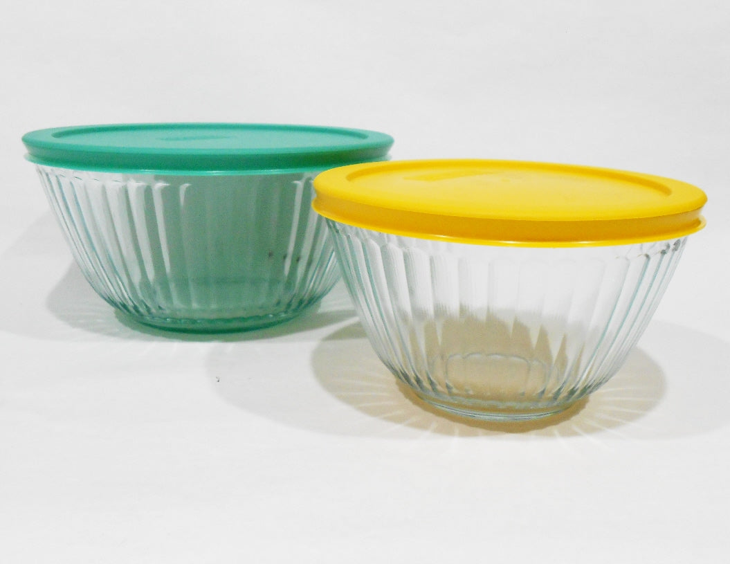 ❤️ NEW 4-pc PYREX SCULPTURED Glass Springtime STORAGE BOWL Set 6 & 3 C –  Tarlton Place