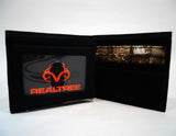 ❤️ REALTREE Black Leather RFID Bifold PASSCASE ID Card WALLET Camouflage Inlay