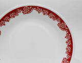 ❤️ 12-pc Corelle RED ROSE PARADE Dinnerware Set CHINESE New Year Flower Blossoms