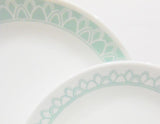 *NEW 16-pc Corelle DELANO DINNERWARE SET Lunch Plates Bowls *Aqua Sea Mist Green
