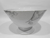 ❤️ CORELLE Life Styles ANTIQUE LINEN 9" Footed SERVING BOWL Gray Fruit Sketches