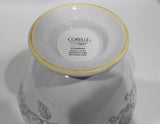 ❤️ CORELLE Life Styles ANTIQUE LINEN 9" Footed SERVING BOWL Gray Fruit Sketches