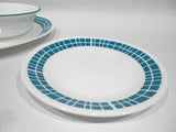 🌸 NEW Corelle AQUA TILES 6.75" BREAD PLATE Mosaic Turquoise Teal Blue Green