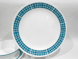 🌸 NEW Corelle AQUA TILES 10.25" DINNER PLATE Mosaic Turquoise Teal Blue Green