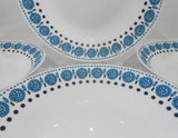 ❤️ 4-pc CORELLE Opal MilkGlass AZURE Blue MEDALLION 23-oz MEAL BOWLS Pasta Plate