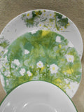 🌼16-pc Corelle BEVERLY DINNERWARE SET 🌼Daisy Green Yellow PLATES Dessert BOWLS