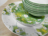 🌼16-pc Corelle BEVERLY DINNERWARE SET 🌼Daisy Green Yellow PLATES Dessert BOWLS