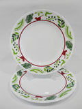 ❤️ 2 Corelle BIRDS & BOUGHS 8.5" LUNCH PLATES Christmas Red Cardinals Holiday