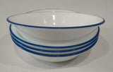 Share 4 NEW Corelle BOTANICAL STRIPES 10-oz DESSERT BOWLS *KEY WEST Blue Rims