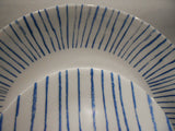 Corelle BOTANICAL STRIPES 6.75" BREAD PLATE Appetizer *Breezy Seaside Blue Lines