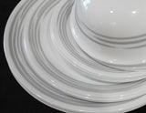 ❤️ NEW 16-pc Corelle BRUSHED SILVER GRAY Dinnerware w/ Dinner Lunch Plates Bowls