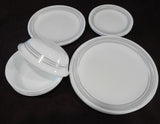 ❤️ NEW 16-pc Corelle BRUSHED SILVER GRAY Dinnerware w/ Dinner Lunch Plates Bowls