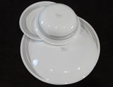 ❤️ NEW 16-pc Corelle BRUSHED SILVER GRAY Dinnerware w/ Dinner Lunch Plates Bowls