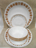 🦋12-pc Corelle BUTTERFLY Gold DINNERWARE SET Dinner Bread PLATES Soup BOWLS