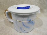 ❤️ CORNINGWARE 20-oz Soup MEAL MUG Microwave Vent Lid MARINE BLUE MARBLE