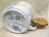 ❤️ CORNINGWARE 20-oz Soup MEAL MUG Microwave Vent Lid MARINE BLUE MARBLE
