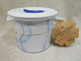❤️ CORNINGWARE 20-oz Soup MEAL MUG Microwave Vent Lid MARINE BLUE MARBLE