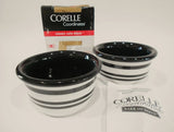 NEW 2-pc Corelle CLASSIC CAFE BLACK 7-oz Stoneware RAMEKINS Custard Pudding Cups