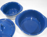 ❤️ NEW 4-pc Corelle CLASSIC CAFE BLUE Stoneware CASSEROLE SET 2.5, 1.5-Qt w/LIDS