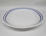 ❤️ Corelle CLASSIC CAFE BLUE BANDS 12x10 Serving Platter PLATE Triple Cobalt Navy Stripes