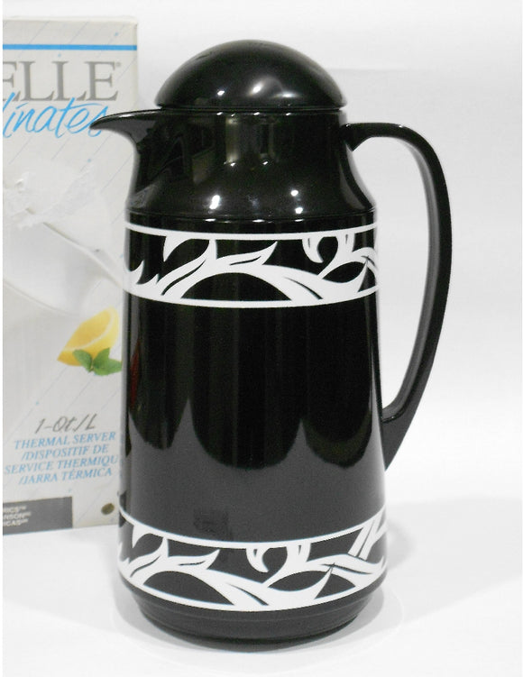 ❤️ NEW Corelle LYRICS 1-Qt Thermal SERVING CARAFE Black  Hot Cold Coffee Tea