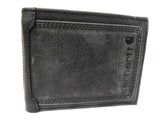 ❤️ CARHARTT DETROIT BLACK Bifold PASSCASE WALLET in TIN Rugged Leather Canvas