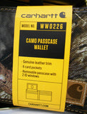 ❤️ CARHARTT Bifold Camo PASSCASE WALLET in GOLD TIN / Mossy Oak Leather Canvas