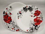 1 CORELLE Round CHELSEA ROSE UPick: 10.25" DINNER or 8.5" LUNCH PLATE Red Floral